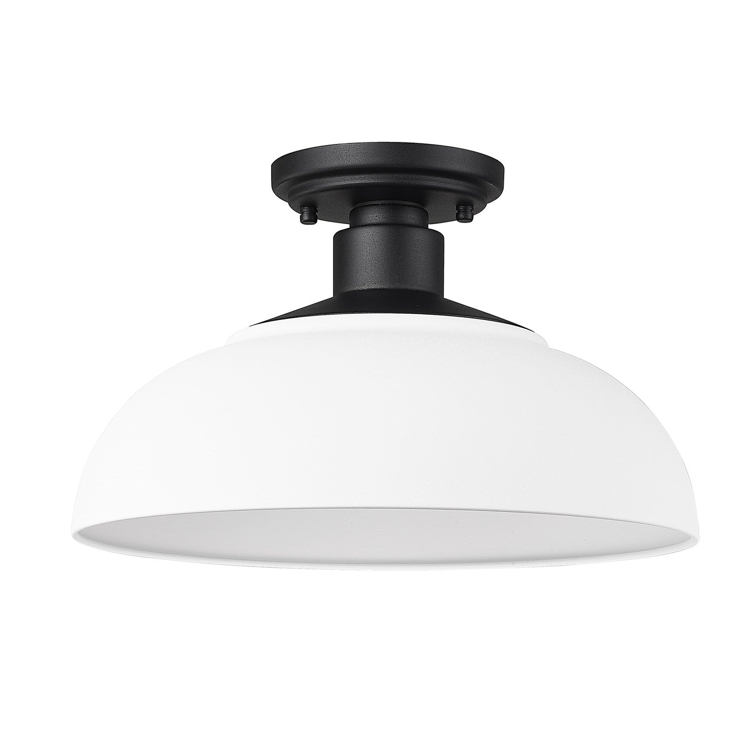 Semi-Flush - Outdoor In Natural Black With Natural White Shade by Golden
