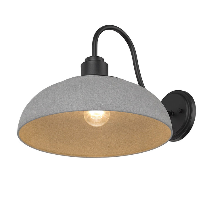 Large Wall Sconce - Outdoor In Natural Black With Natural Gray Shade