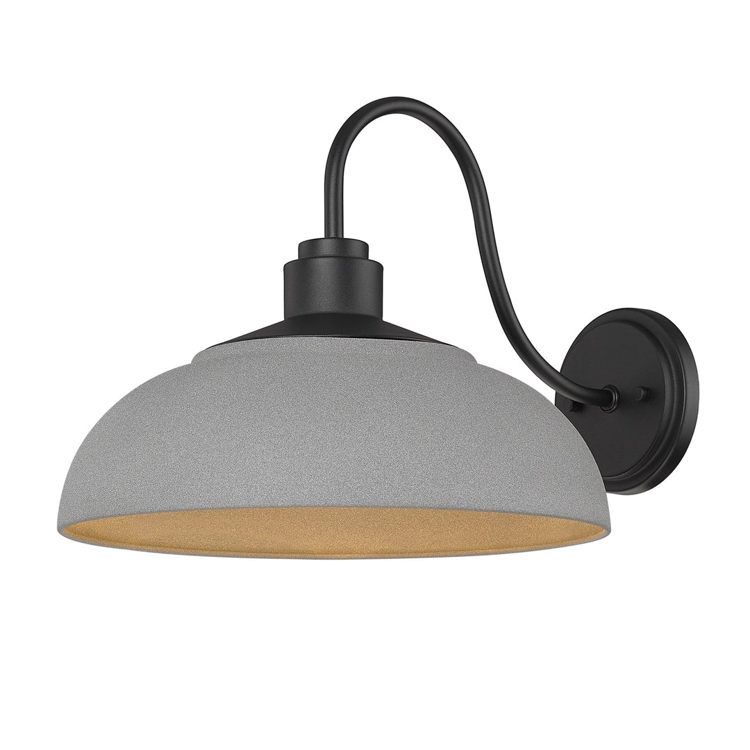 Large Wall Sconce - Outdoor In Natural Black With Natural Gray Shade