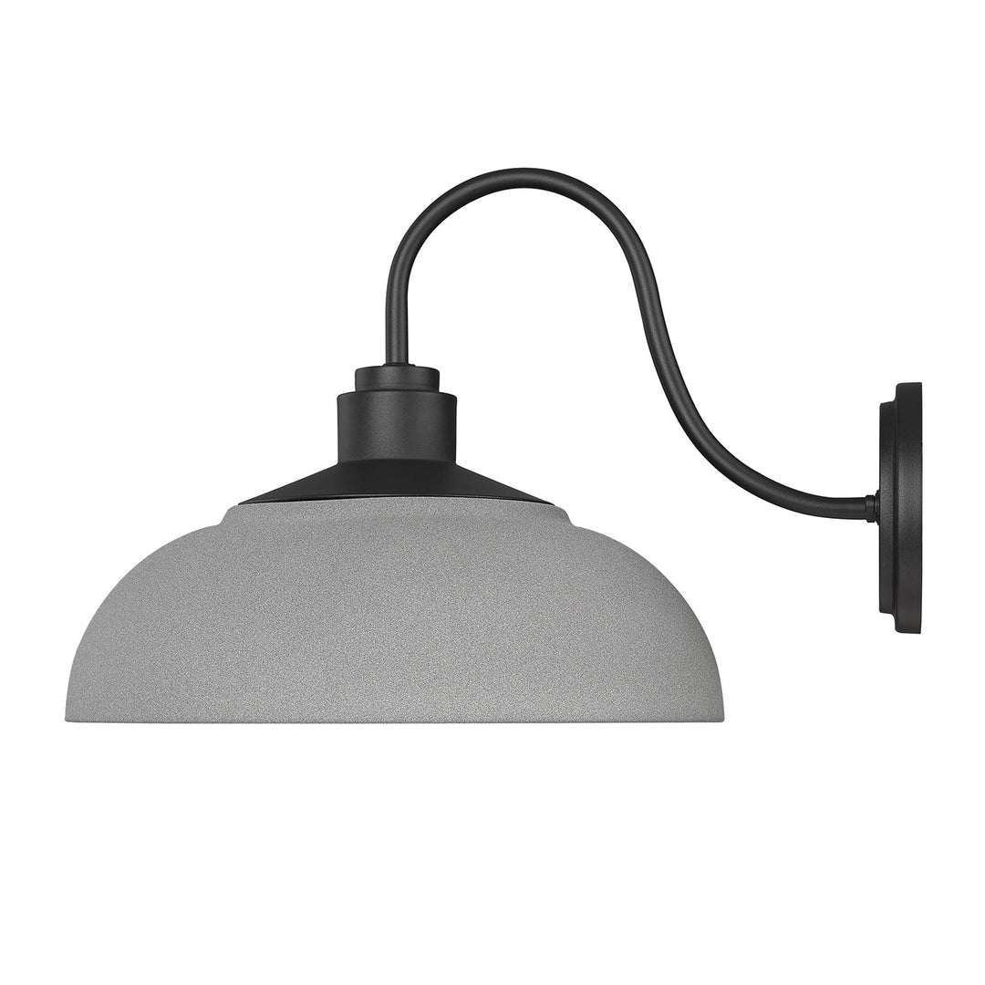 Large Wall Sconce - Outdoor In Natural Black With Natural Gray Shade