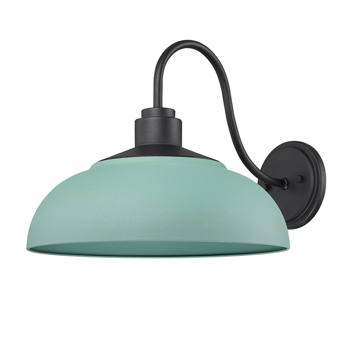 Large Wall Sconce - Outdoor In Natural Black With Natural Teal Shade by Golden
