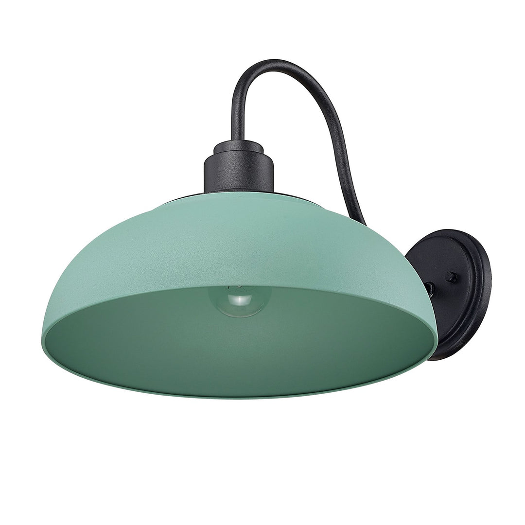 Large Wall Sconce - Outdoor In Natural Black With Natural Teal Shade