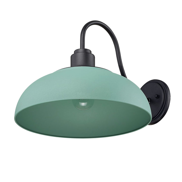 Large Wall Sconce - Outdoor In Natural Black With Natural Teal Shade