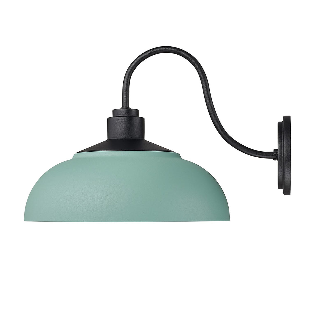 Large Wall Sconce - Outdoor In Natural Black With Natural Teal Shade