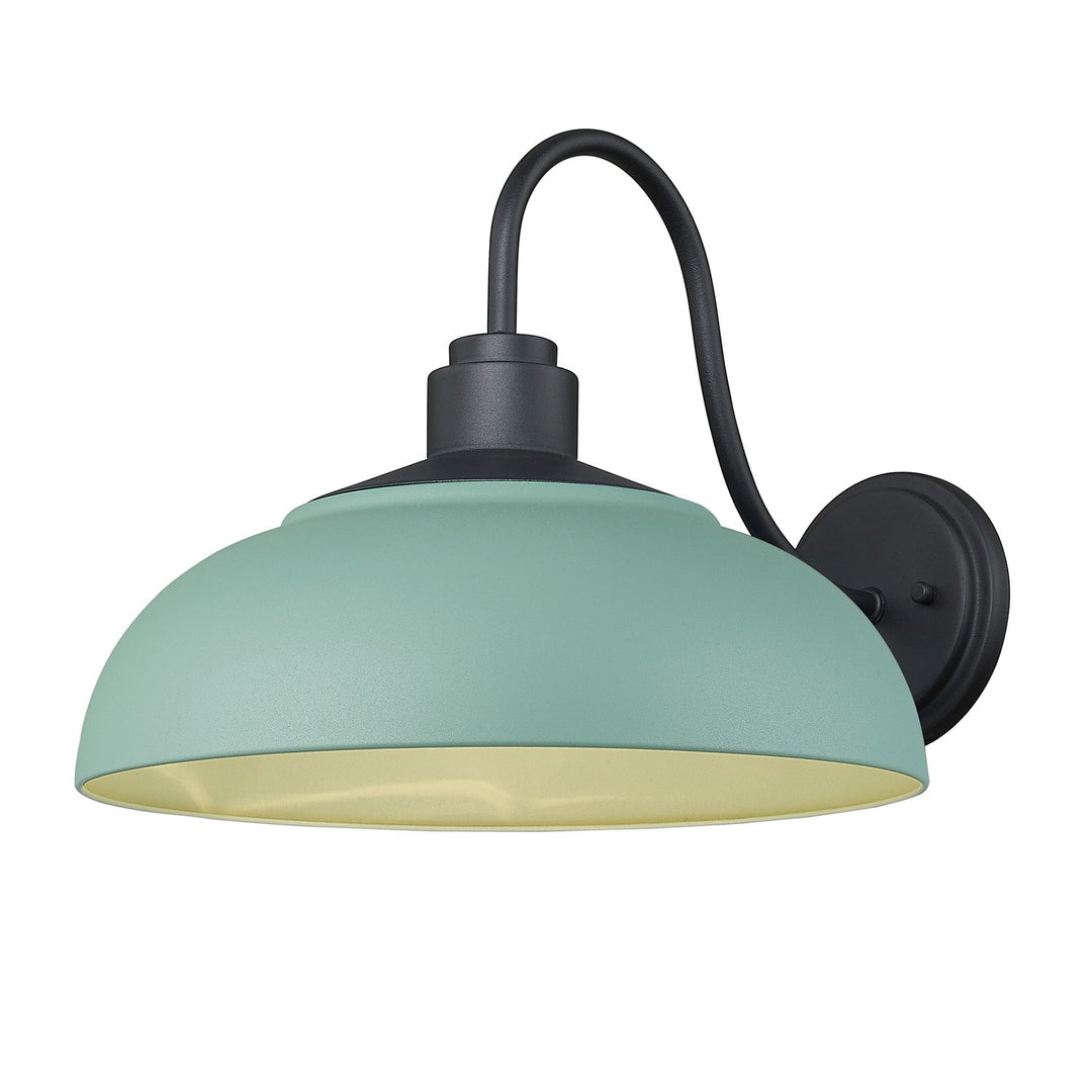 Large Wall Sconce - Outdoor In Natural Black With Natural Teal Shade