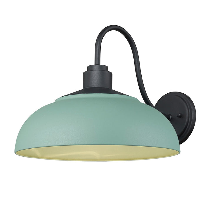 Large Wall Sconce - Outdoor In Natural Black With Natural Teal Shade