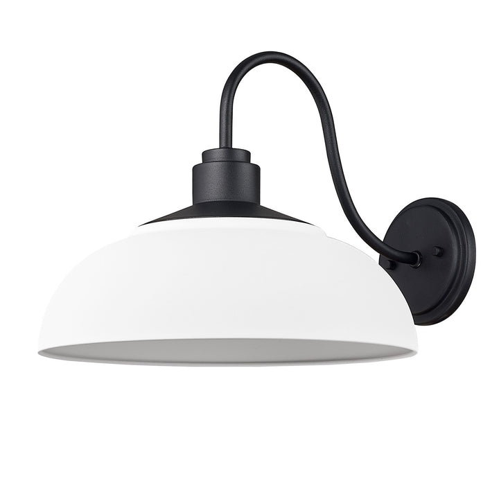 Large Wall Sconce - Outdoor In Natural Black With Natural White Shade by Golden