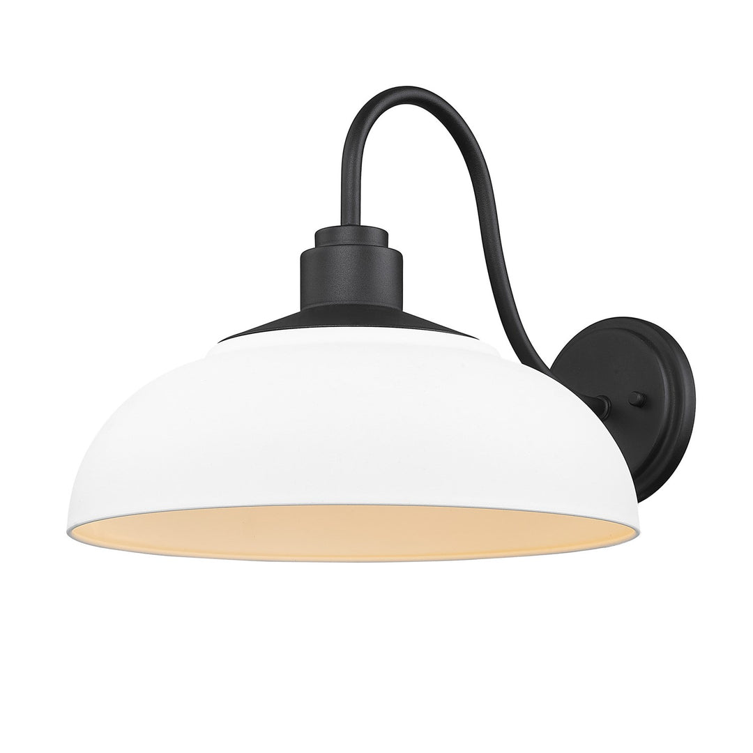 Large Wall Sconce - Outdoor In Natural Black With Natural White Shade