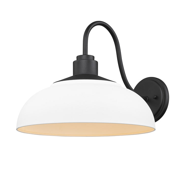 Large Wall Sconce - Outdoor In Natural Black With Natural White Shade