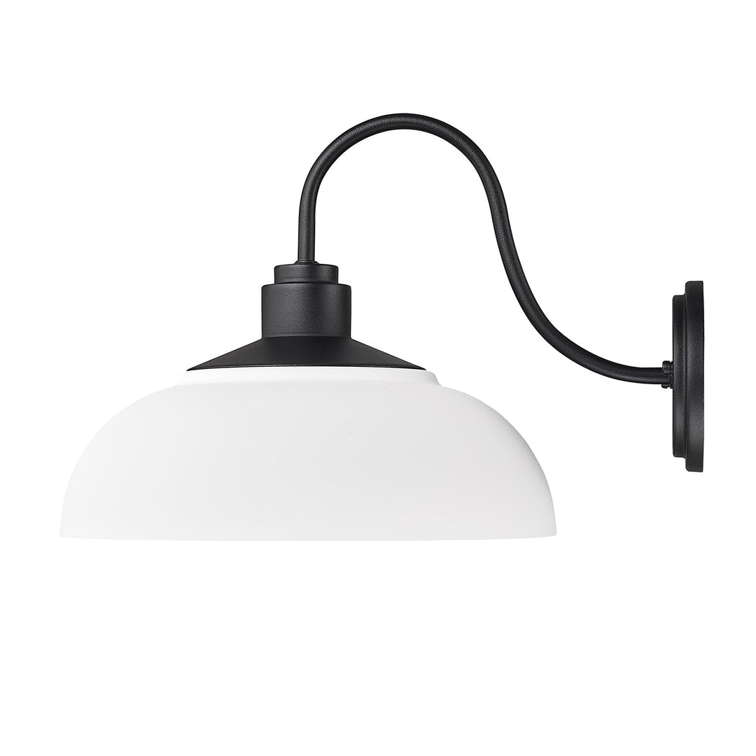 Large Wall Sconce - Outdoor In Natural Black With Natural White Shade