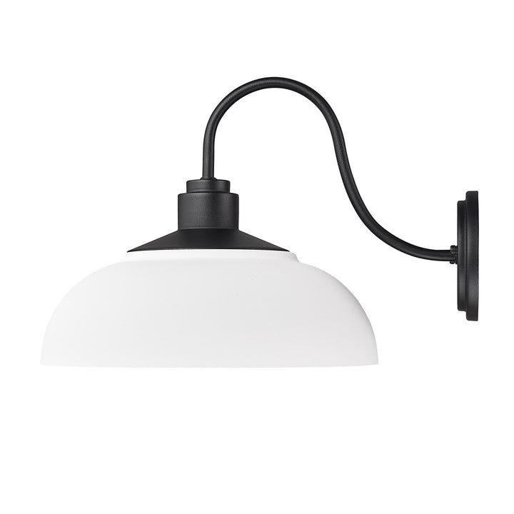 Large Wall Sconce - Outdoor In Natural Black With Natural White Shade