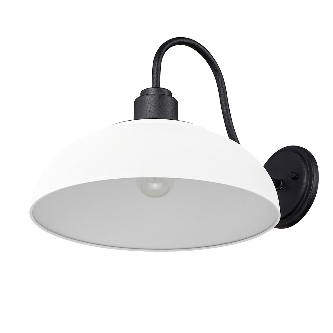 Large Wall Sconce - Outdoor In Natural Black With Natural White Shade