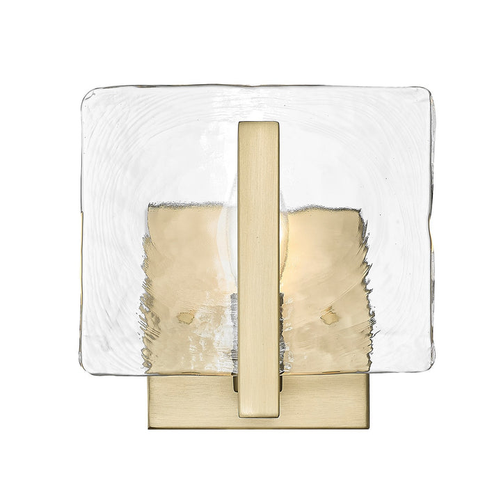 Bcb 1 Light Wall Sconce In Brushed Champagne Bronze With Water Glass Shade