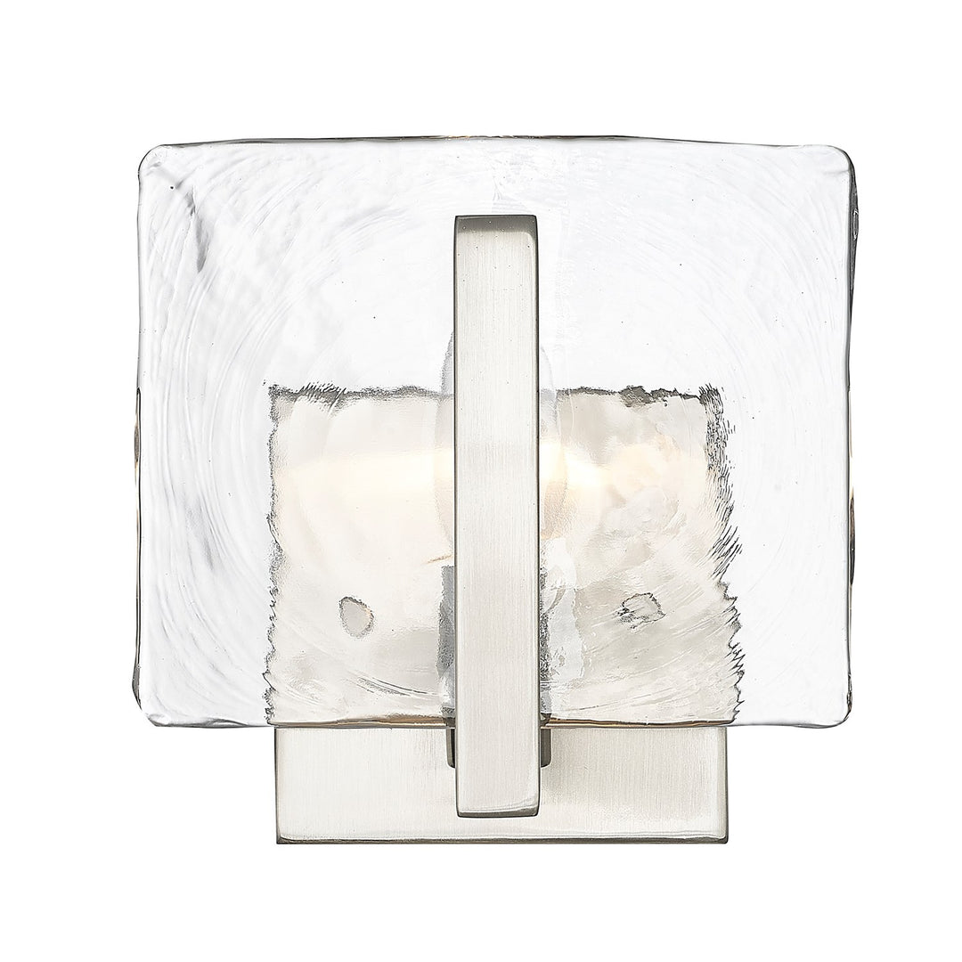 Pw 1 Light Wall Sconce In Pewter With Hammered Water Glass Shade