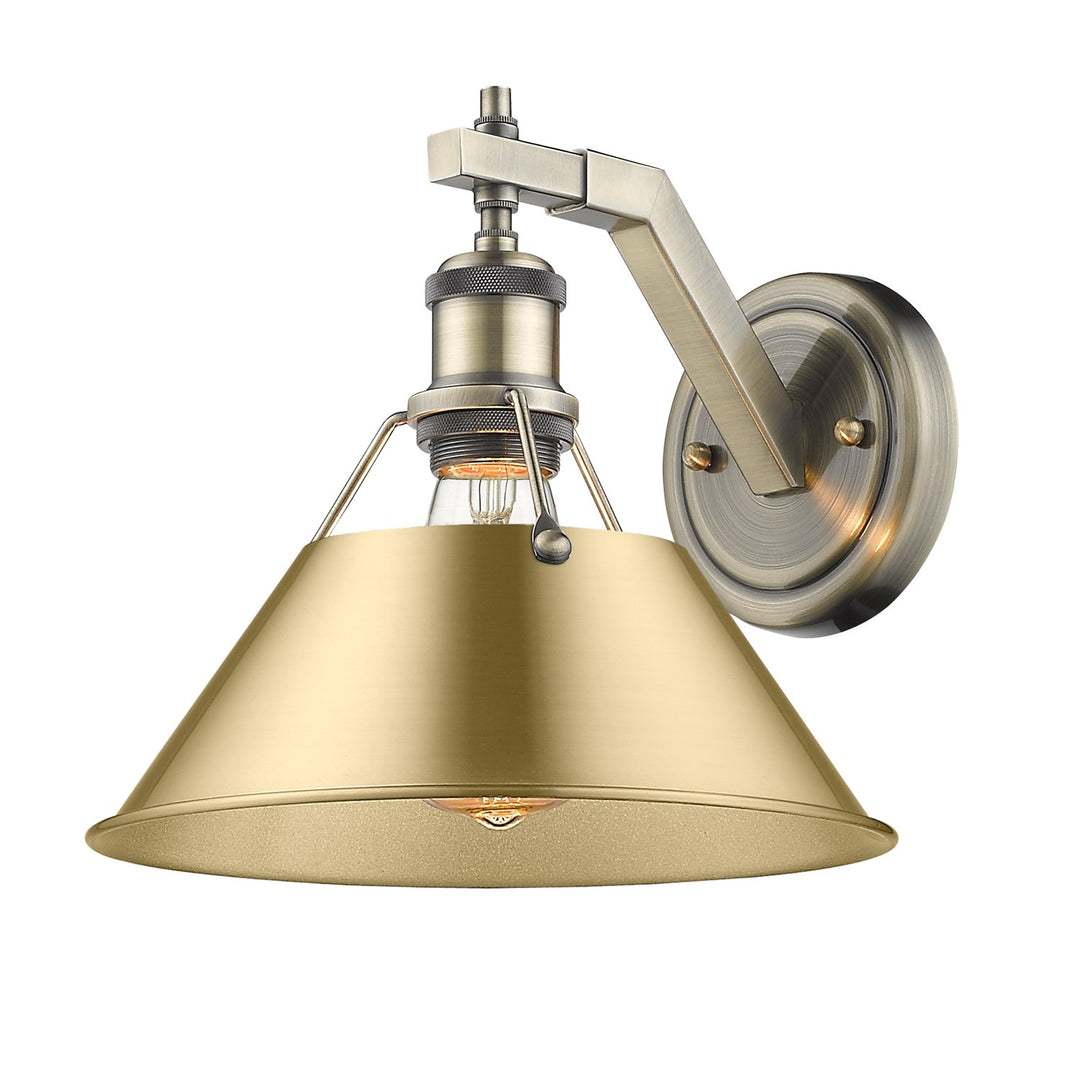 Ab 1 Light Wall Sconce In Aged Brass With Brushed Champagne Bronze Shade by Golden