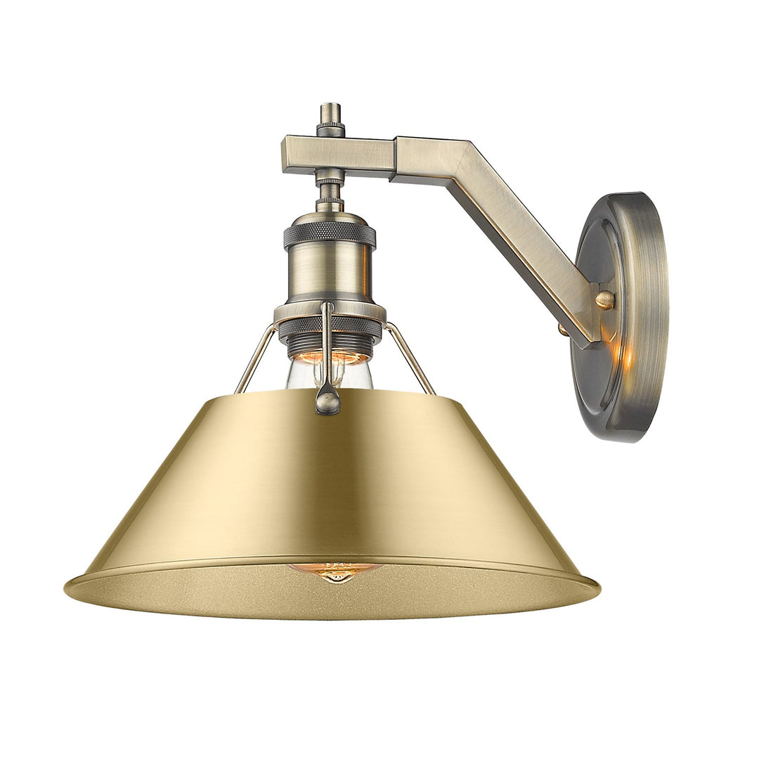 Ab 1 Light Wall Sconce In Aged Brass With Brushed Champagne Bronze Shade