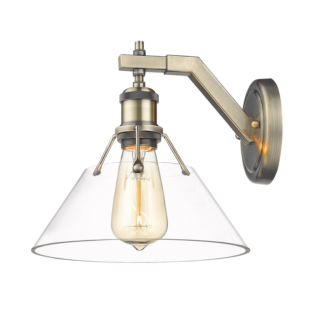 Ab 1 Light Wall Sconce In Aged Brass With Clear Glass