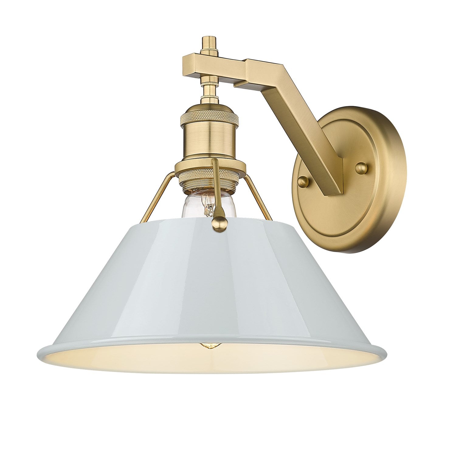 Bcb 1 Light Wall Sconce In Brushed Champagne Bronze With Dusky Blue Shade by Golden