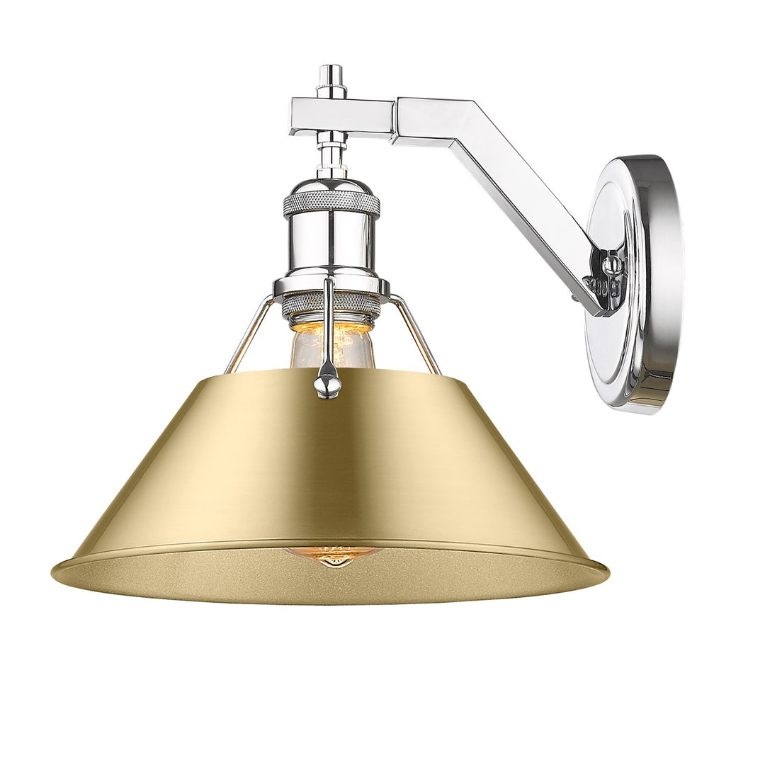 Ch 1 Light Wall Sconce In Chrome With Brushed Champagne Bronze Shade