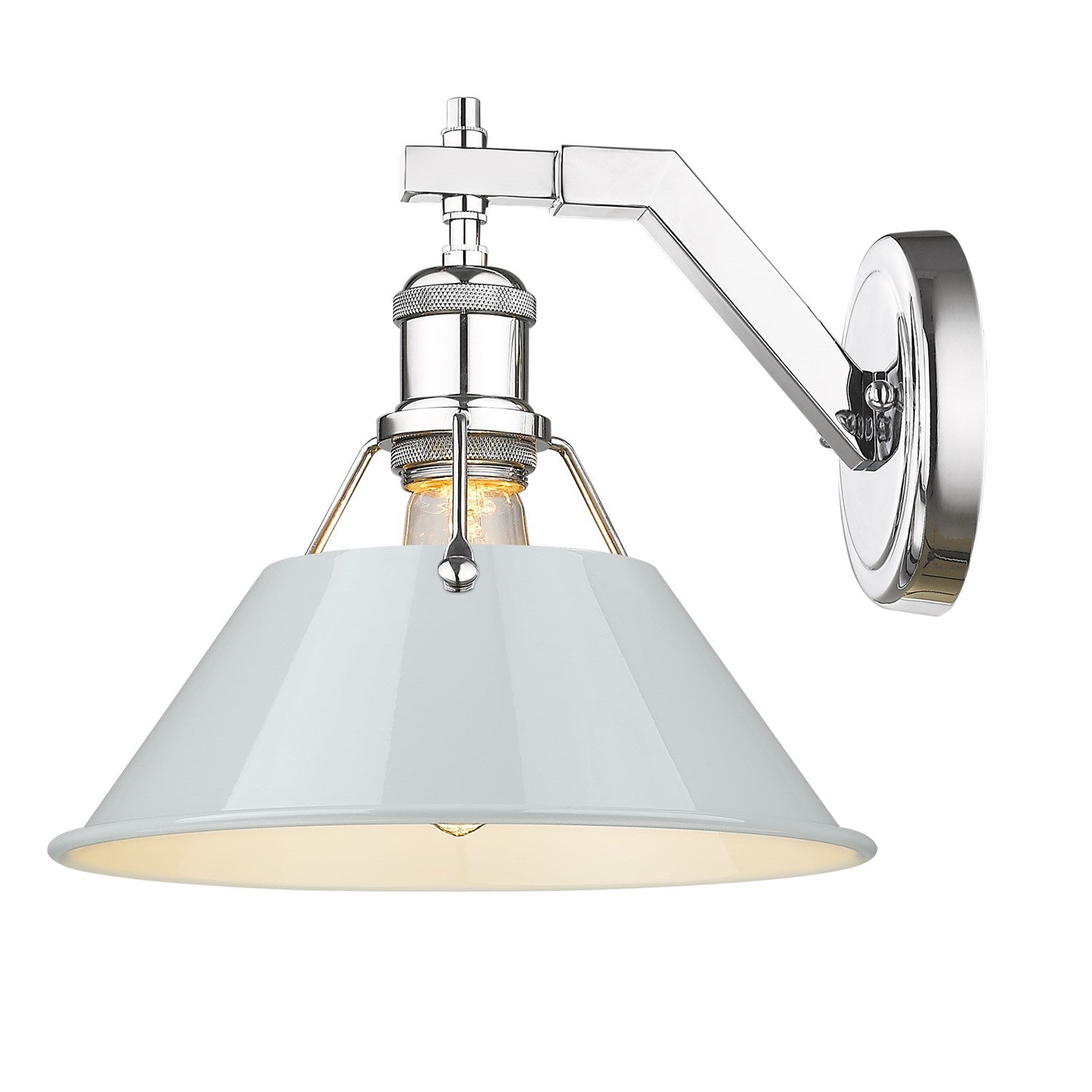 Ch 1 Light Wall Sconce In Chrome With Dusky Blue Shade