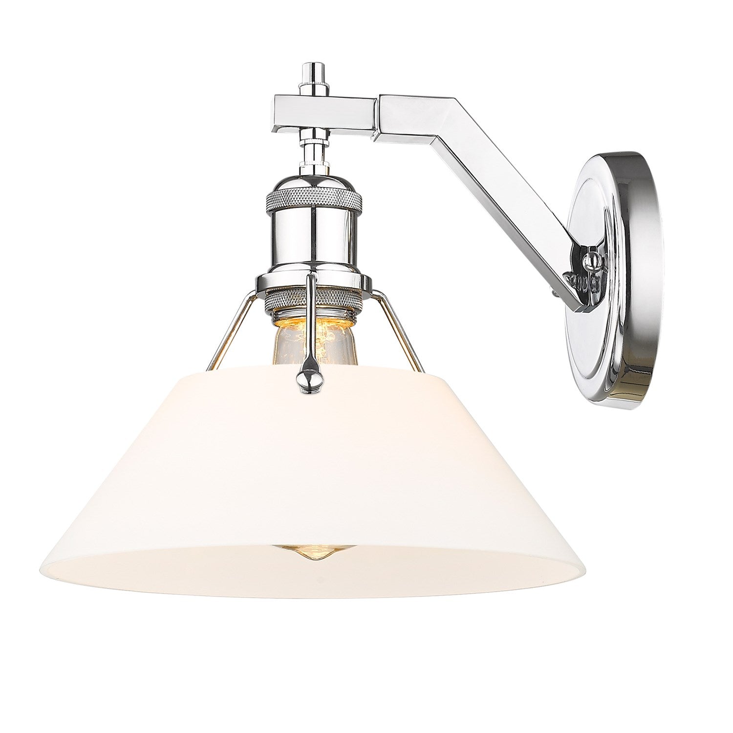 Ch 1 Light Wall Sconce In Chrome With Opal Glass