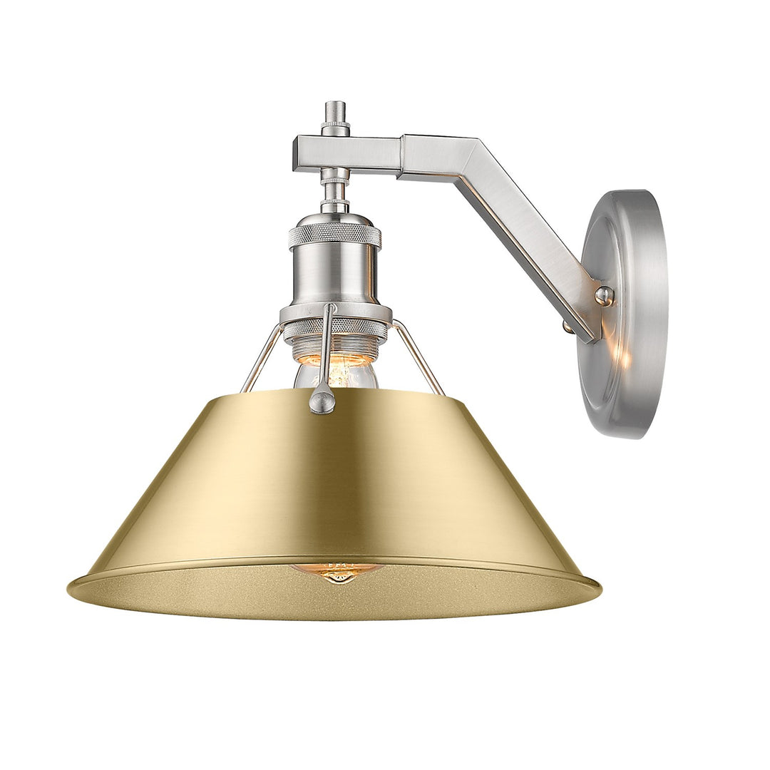 Pw 1 Light Wall Sconce In Pewter With Brushed Champagne Bronze Shade