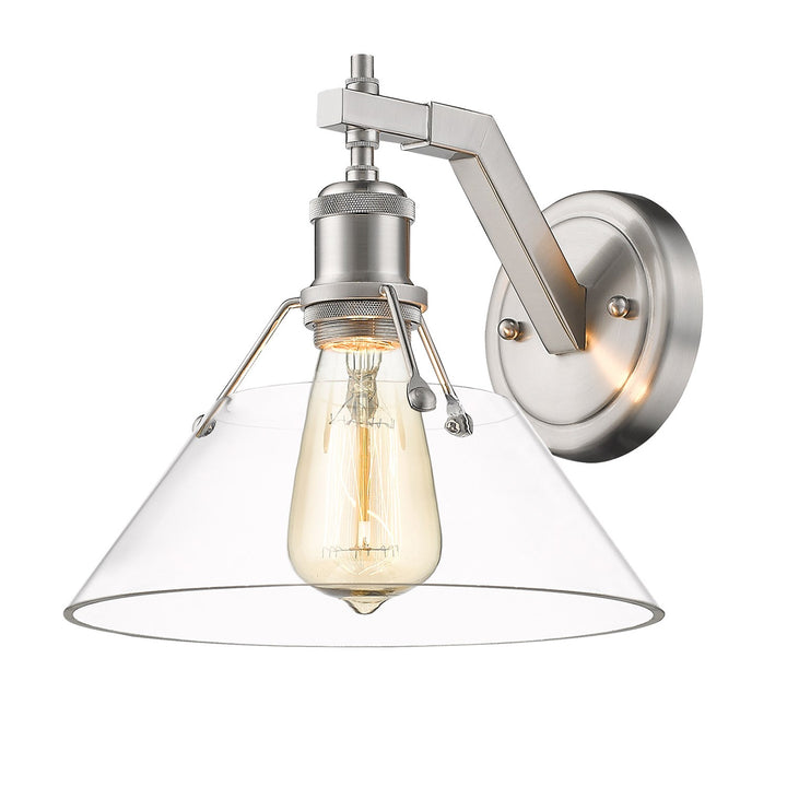 Pw 1 Light Wall Sconce In Pewter With Clear Glass by Golden