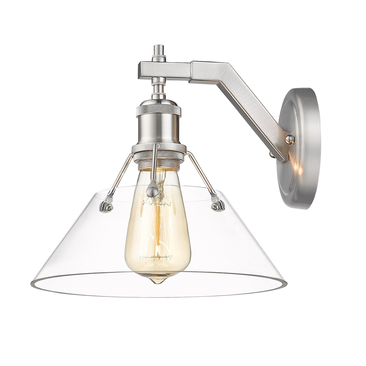 Pw 1 Light Wall Sconce In Pewter With Clear Glass