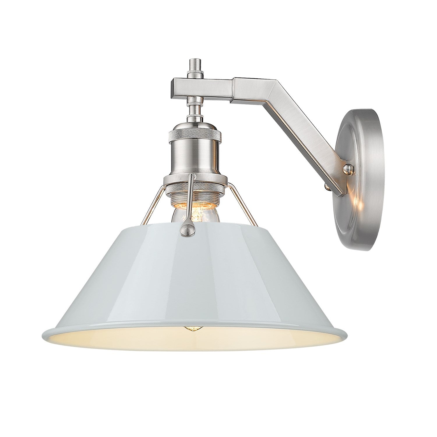 Pw 1 Light Wall Sconce In Pewter With Dusky Blue Shade