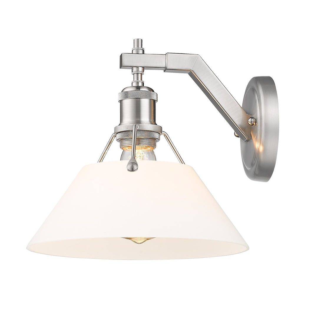 Pw 1 Light Wall Sconce In Pewter With Opal Glass