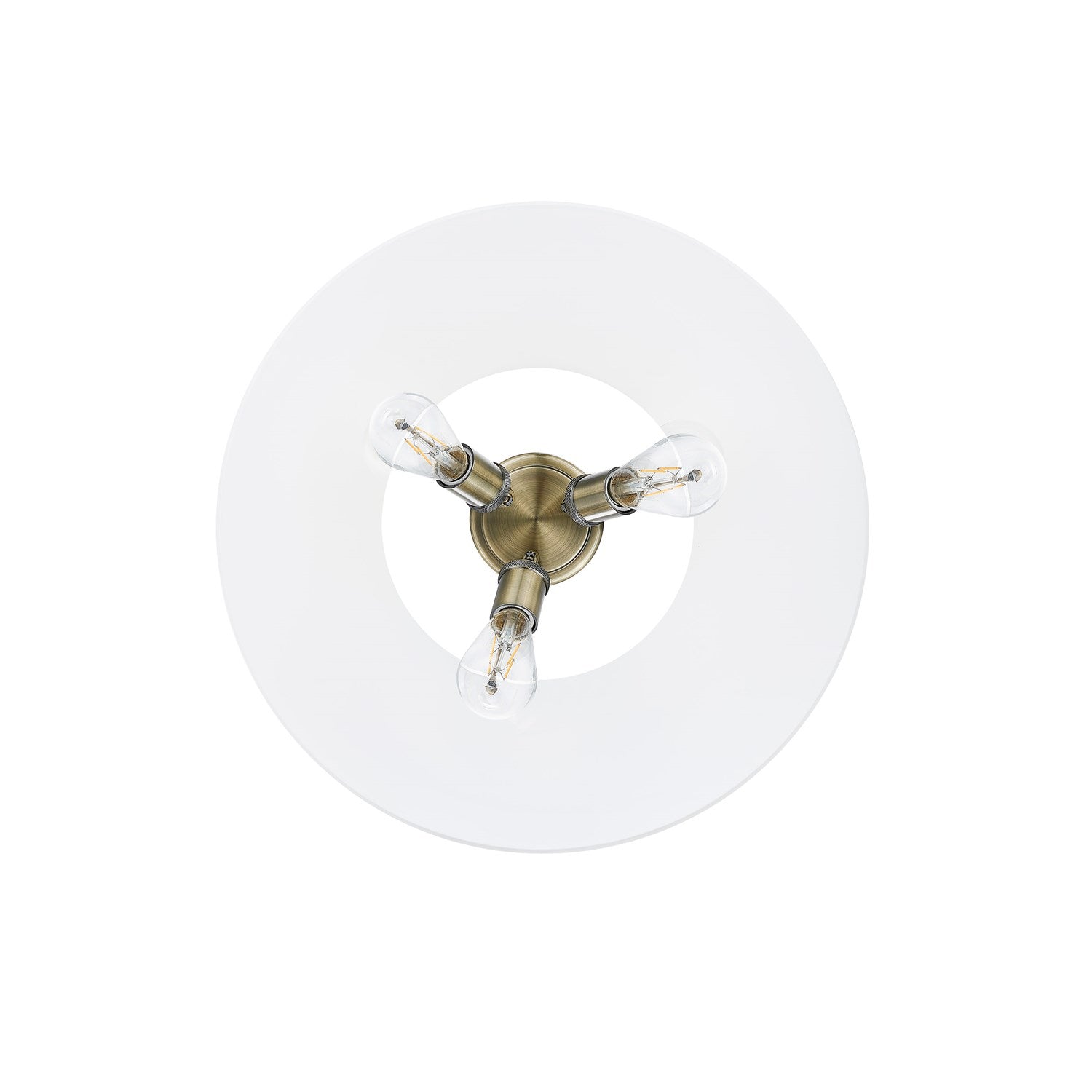 Ab 3 Light Flush Mount In Aged Brass With Opal Glass