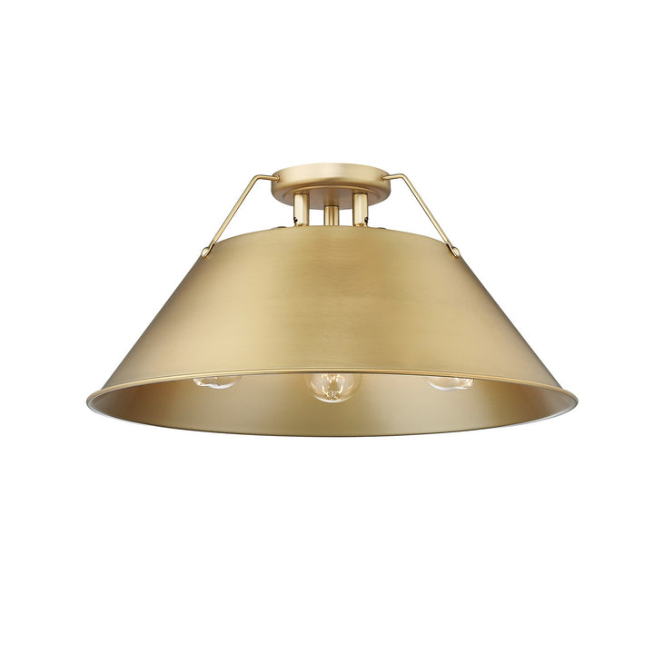 Bcb 3 Light Flush Mount In Brushed Champagne Bronze by Golden