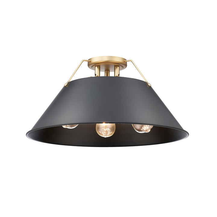 Bcb 3 Light Flush Mount In Brushed Champagne Bronze by Golden