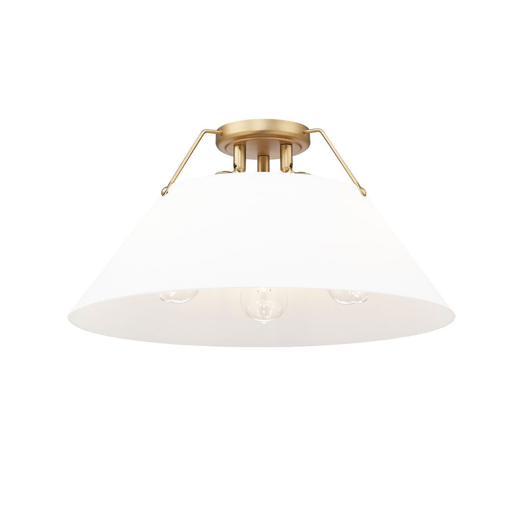 Bcb 3 Light Flush Mount In Brushed Champagne Bronze With Opal Glass by Golden