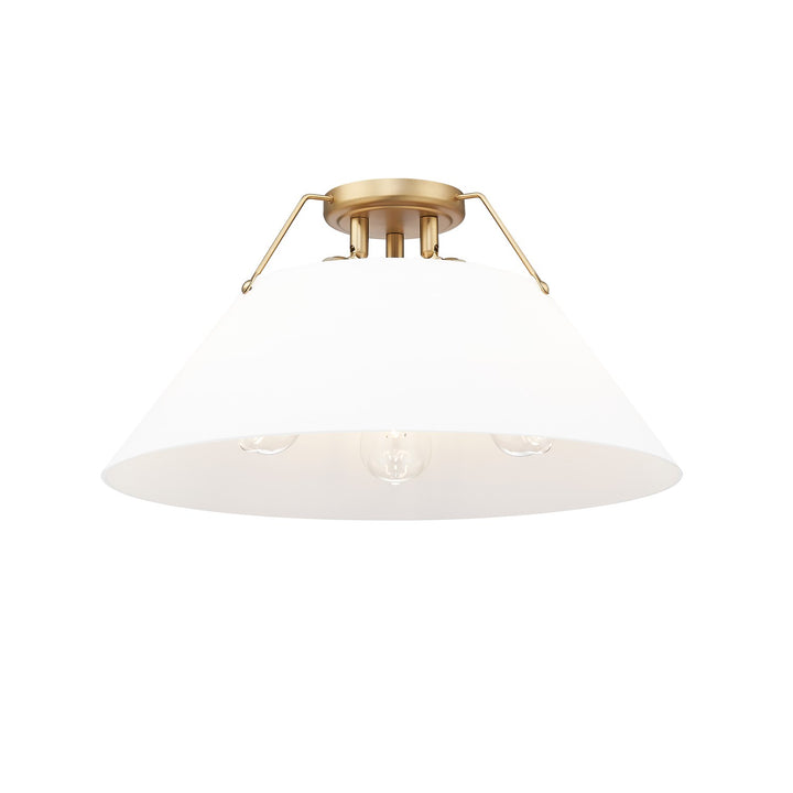 Bcb 3 Light Flush Mount In Brushed Champagne Bronze With Opal Glass by Golden