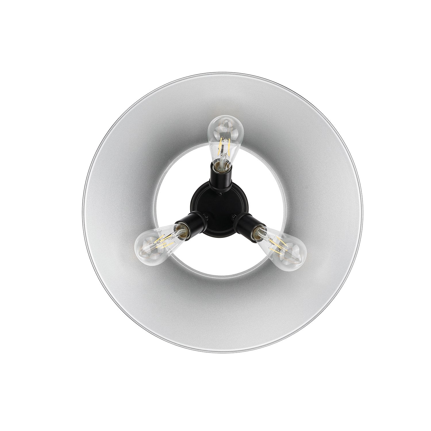Blk 3 Light Flush Mount In Matte Black With Chrome Shade