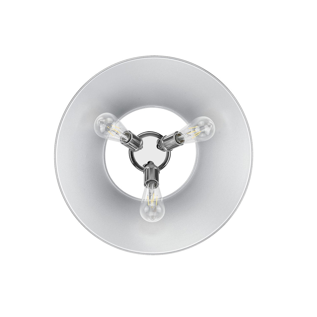 Ch 3 Light Flush Mount In Chrome With Chrome Shade