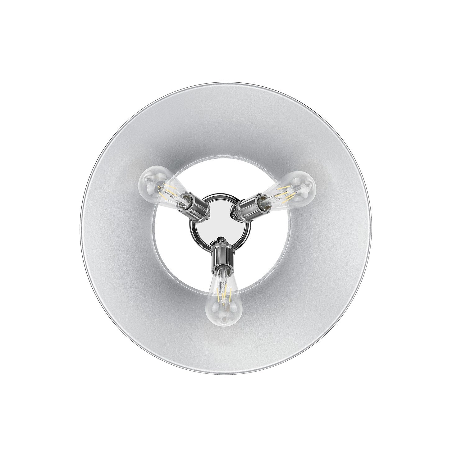 Ch 3 Light Flush Mount In Chrome With Chrome Shade