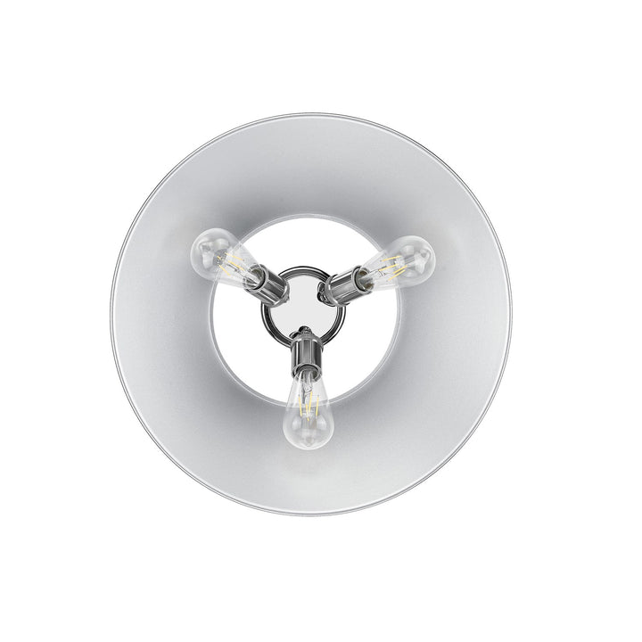 Ch 3 Light Flush Mount In Chrome With Chrome Shade