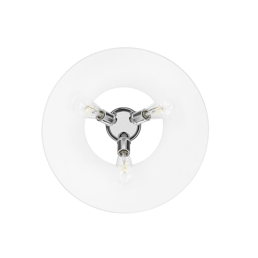 Ch 3 Light Flush Mount In Chrome With Opal Glass