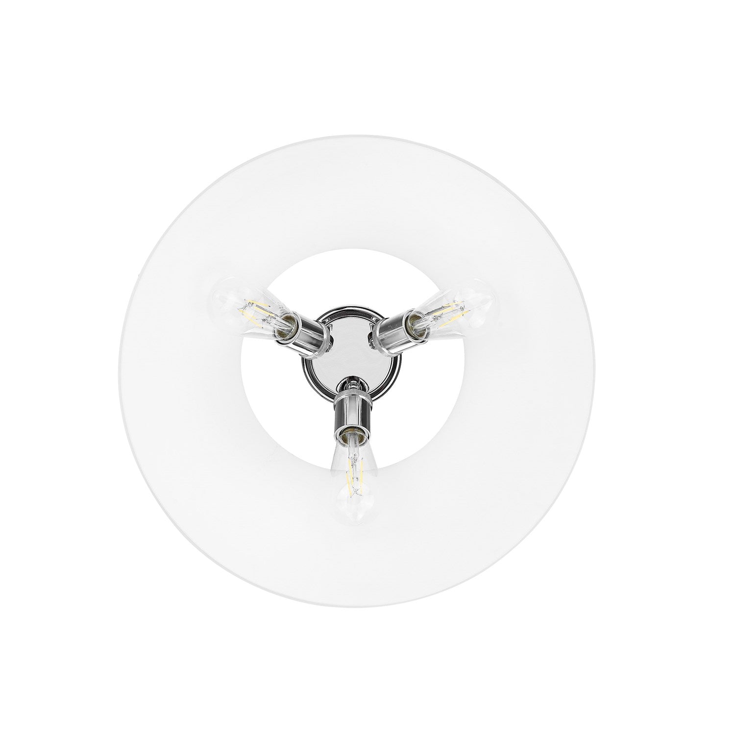 Ch 3 Light Flush Mount In Chrome With Opal Glass