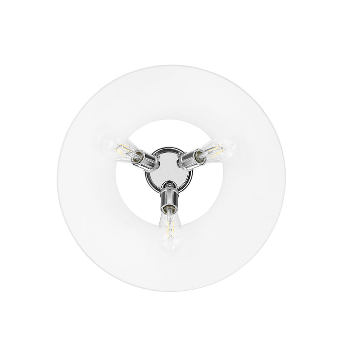Ch 3 Light Flush Mount In Chrome With Opal Glass
