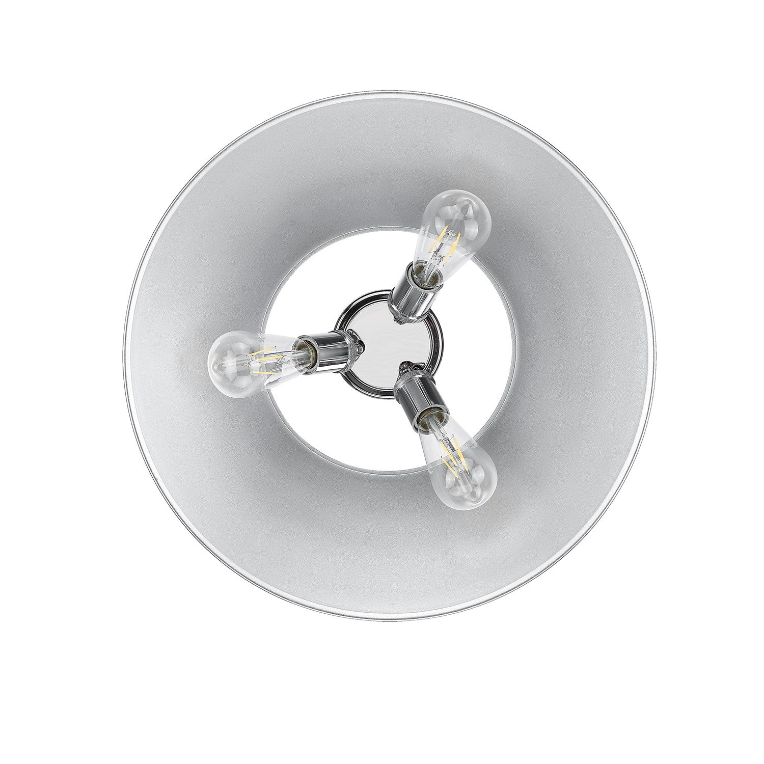 Ch 3 Light Flush Mount In Chrome With Pewter Shade
