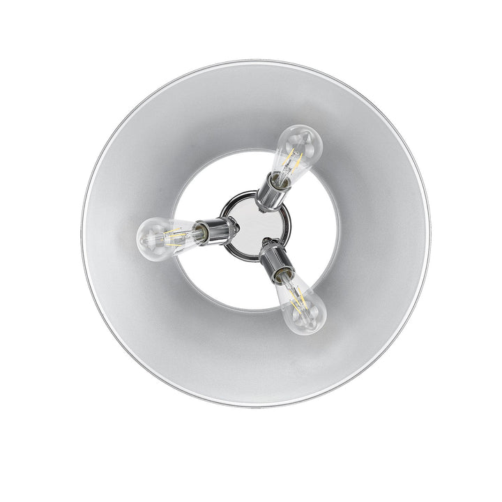 Ch 3 Light Flush Mount In Chrome With Pewter Shade