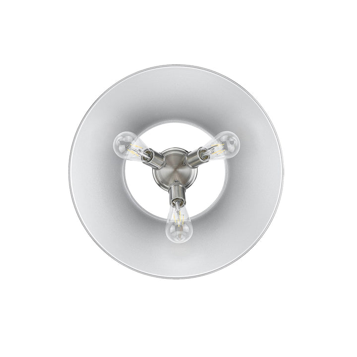 Pw 3 Light Flush Mount In Pewter With Chrome Shade