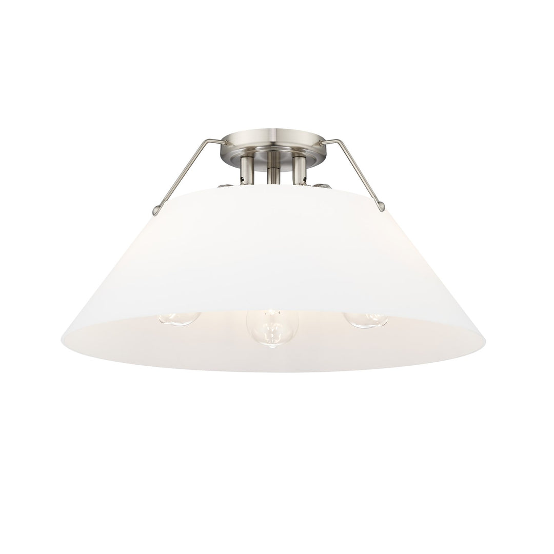 Pw 3 Light Flush Mount In Pewter With Opal Glass by Golden