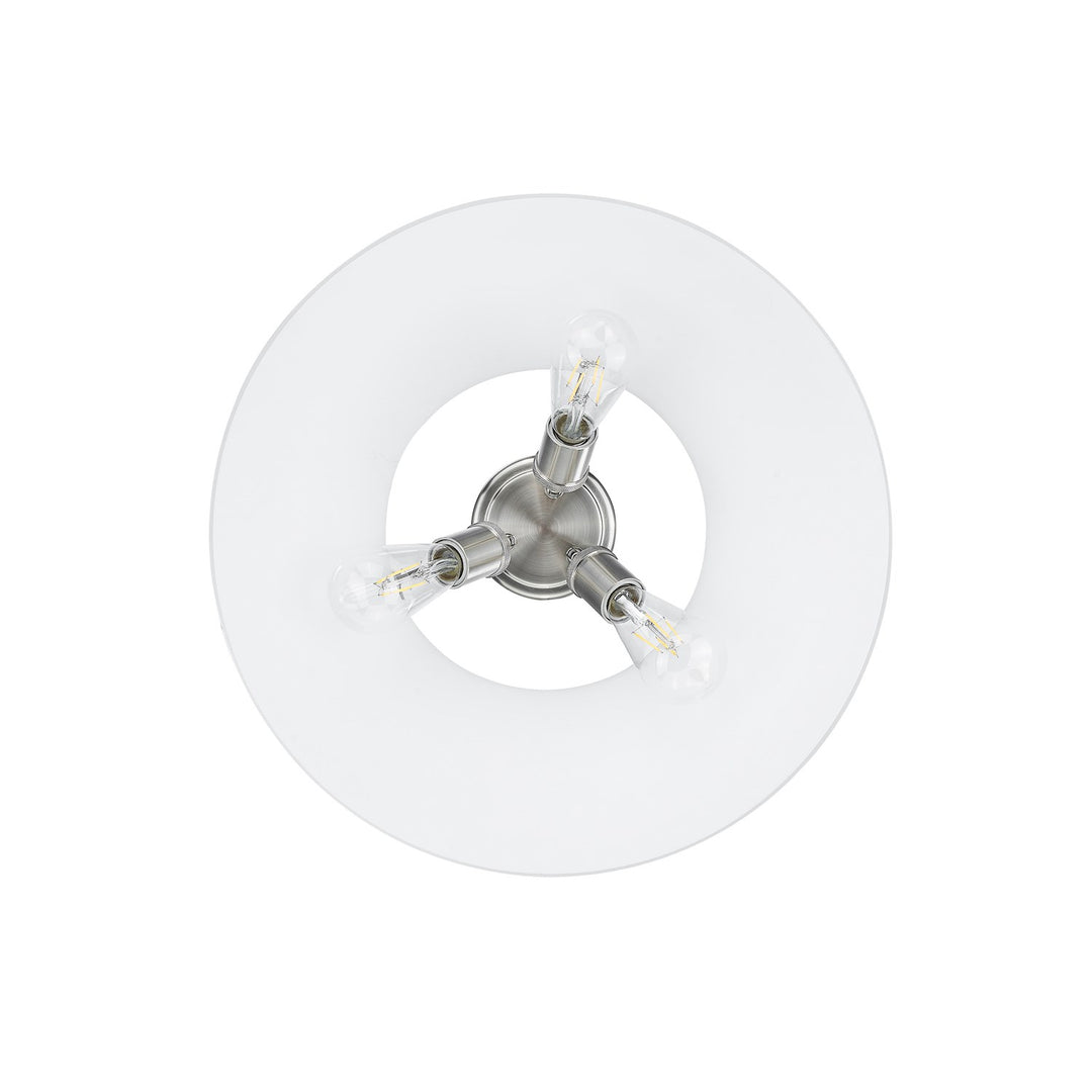 Pw 3 Light Flush Mount In Pewter With Opal Glass
