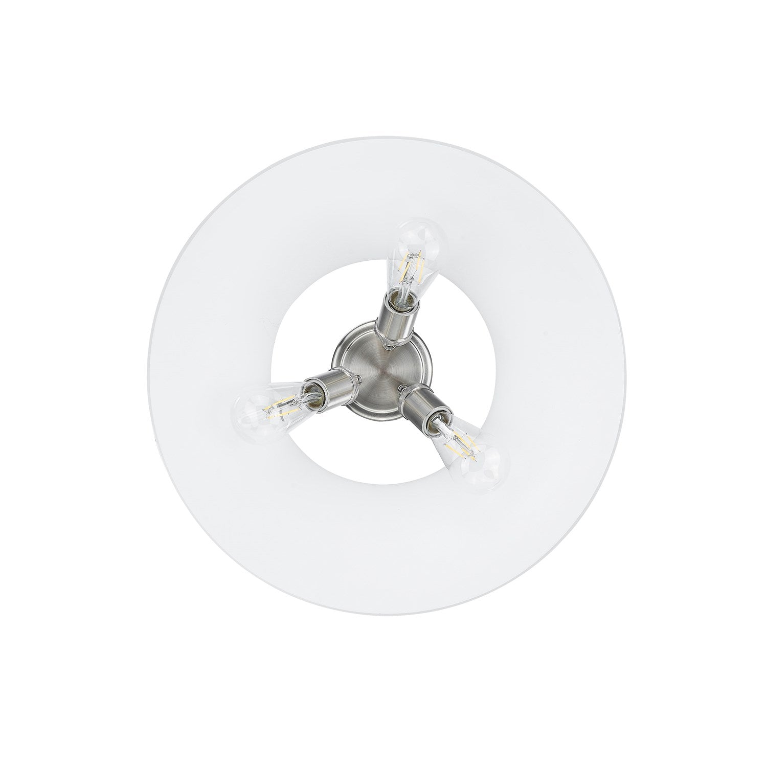Pw 3 Light Flush Mount In Pewter With Opal Glass