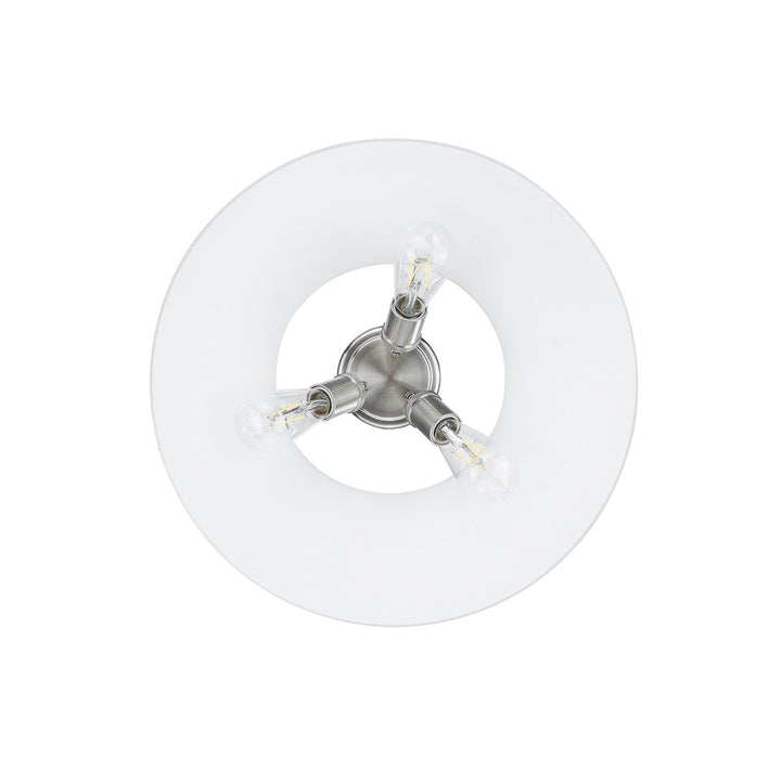 Pw 3 Light Flush Mount In Pewter With Opal Glass