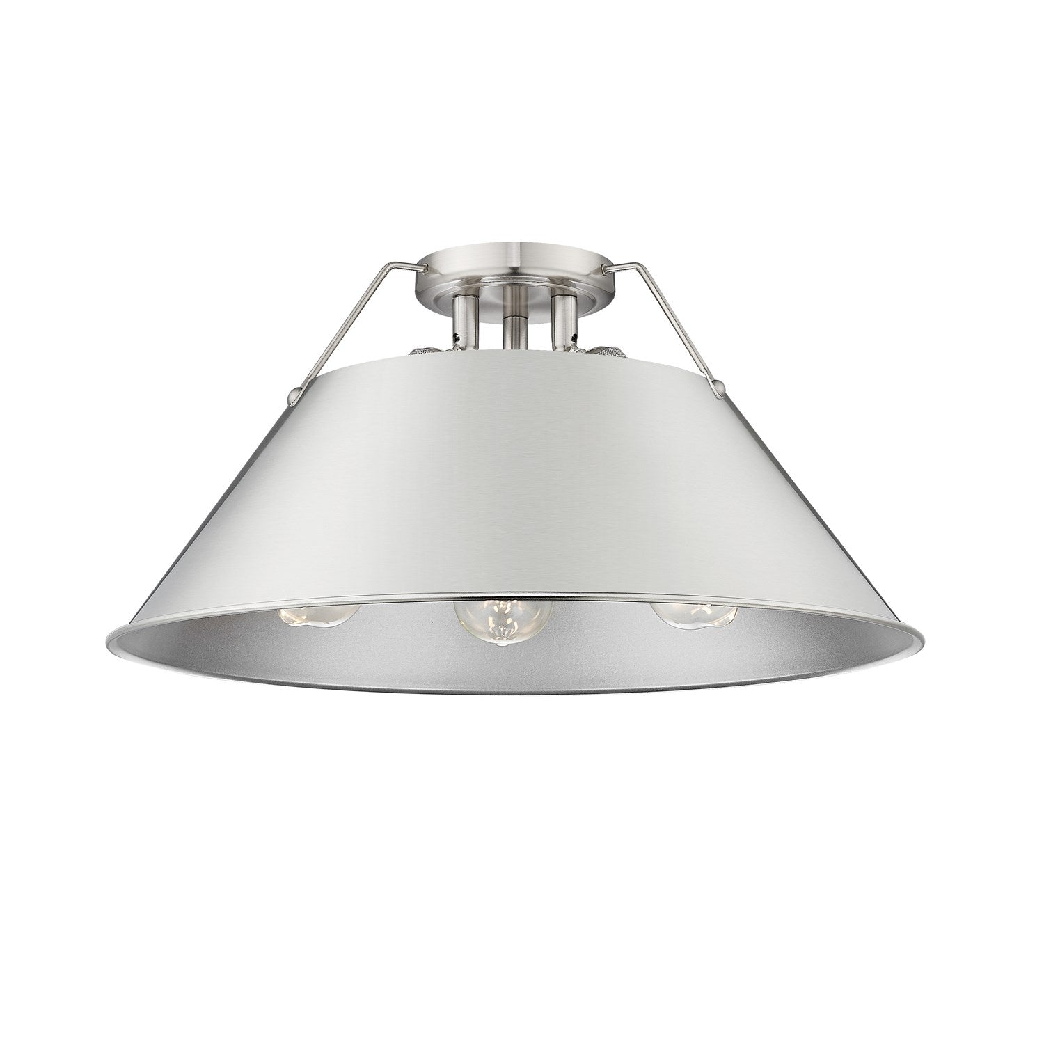 Pw 3 Light Flush Mount In Pewter With Pewter Shade by Golden